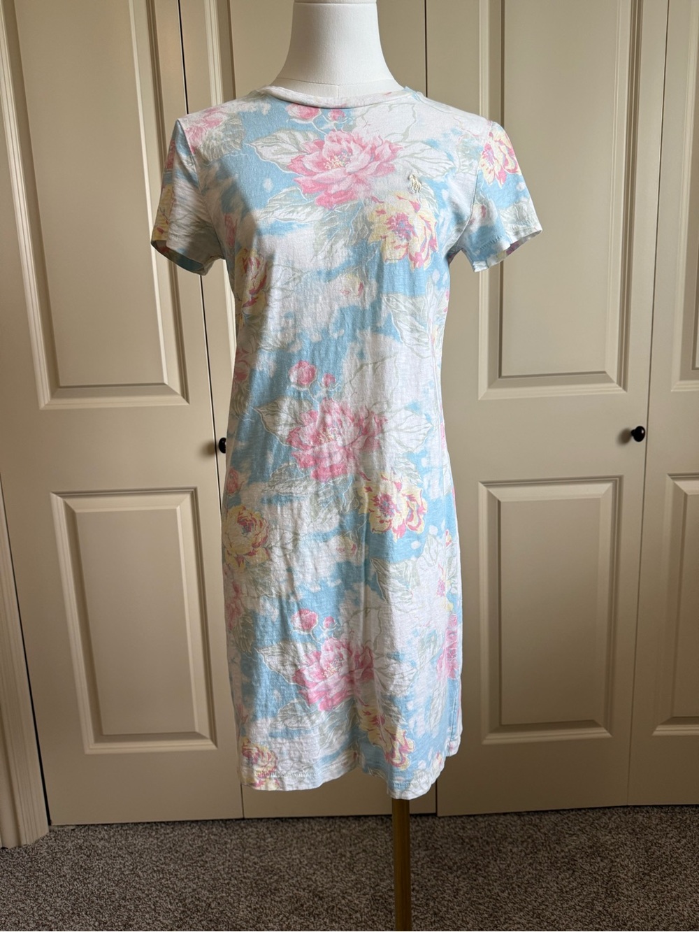 Polo by Ralph Lauren Light Blue Floral Short Sleeve Dress